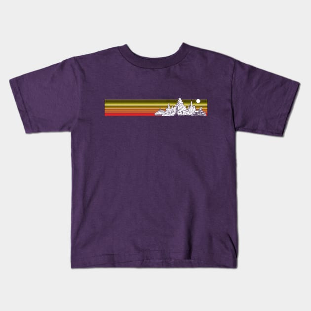 Retro Mountain Stripes Kids T-Shirt by Heyday Threads